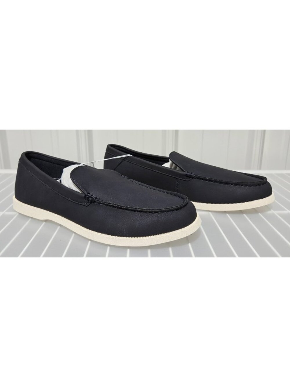 Goodfellow Alfred Navy Blue Faux Leather Casual Slip On Loafers -- Men's Size 13